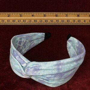 Pastel Blue Tie Dye Knotted Headband – Boho Top Knot Hair Accessory - J053